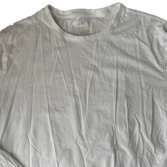 Apt. 9 Premier Flex White Long Sleeve Crewneck Tee Shirt Size Large - Picture 8 of 9
